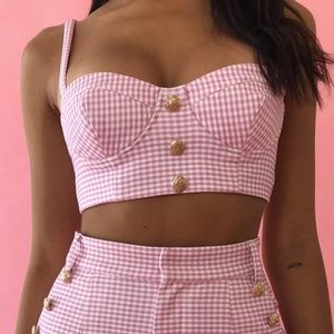 Kelly Gingham Bustier AMBER X MESHKI (NWT)